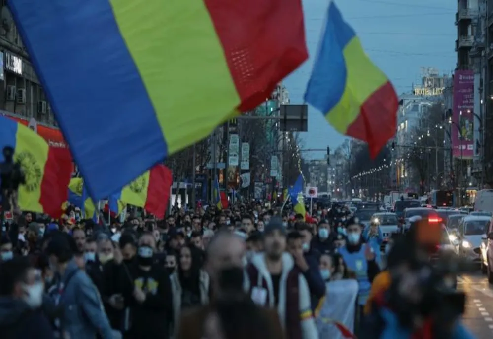 Un nou protest AUR în fata Ministerului Sanatatii. Simion: "Cerem de două luni şi jumătate, de la 'Matei Balş' încoace, demisia lui Vlad Voiculescu”